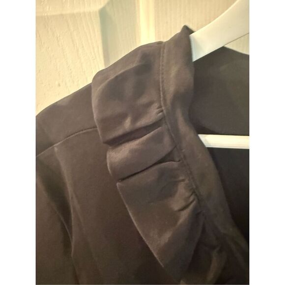 Shabby Apple Black Ruffle Wrap Short Sleeve Dress sz WS  1X EUC - Picture 6 of 10